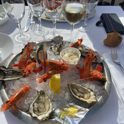 royal-moulleau-huitres-crevettes-vin-blanc-bordeaux-vue-ocean-magique-regal